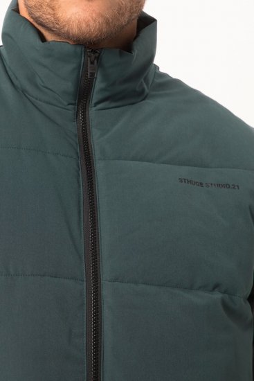 STHUGE 821232 Vesta prošívaná se zipem Olivová - Bundy - Bundy Nadměrné Velikosti - 2XL-8XL