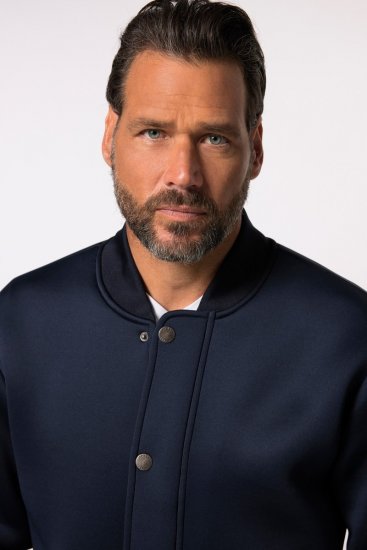 JP1880 College Jacket Scuba Fabric with Zipper Navy - Bundy - Bundy Nadměrné Velikosti - 2XL-8XL