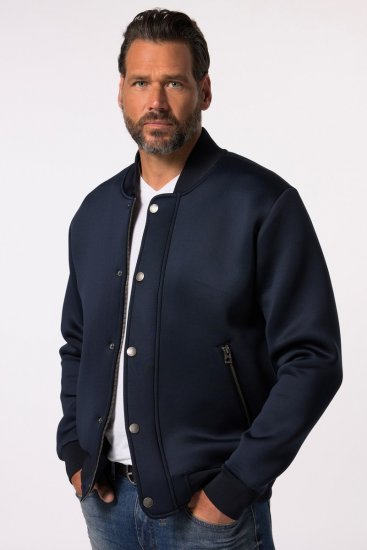 JP1880 College Jacket Scuba Fabric with Zipper Navy - Bundy - Bundy Nadměrné Velikosti - 2XL-8XL