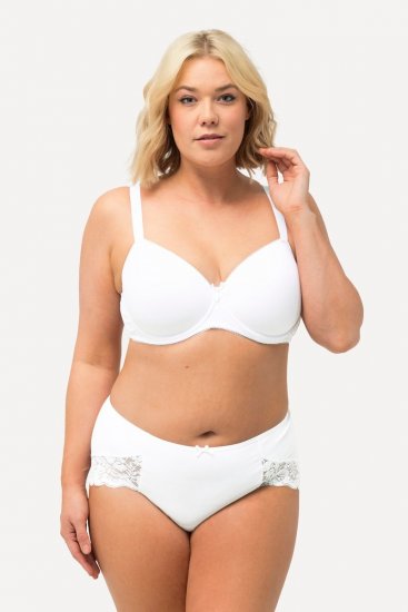 Ulla Popken 824106 Boxerky s krajkou 2 ks Bílá - Kalhotky - 