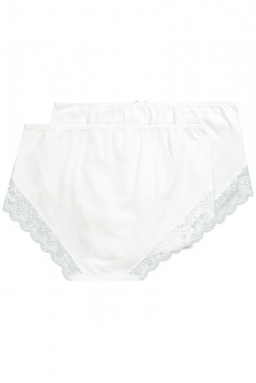 Ulla Popken 824106 Boxerky s krajkou 2 ks Bílá - Kalhotky - 