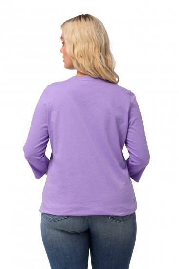 Ulla Popken Horticultural Graphic Floral Tee Pale Lilac - Potištěná trička pro ženy - 