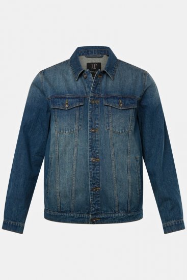 JP1880 826234 Džínová bunda s náprsními kapsami Indigově modrá - Bundy - Bundy Nadměrné Velikosti - 2XL-8XL