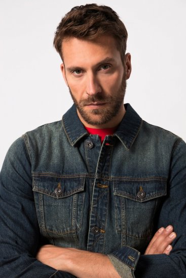 JP1880 Denim Jacket Dark Blue Denim - Bundy - Bundy Nadměrné Velikosti - 2XL-8XL