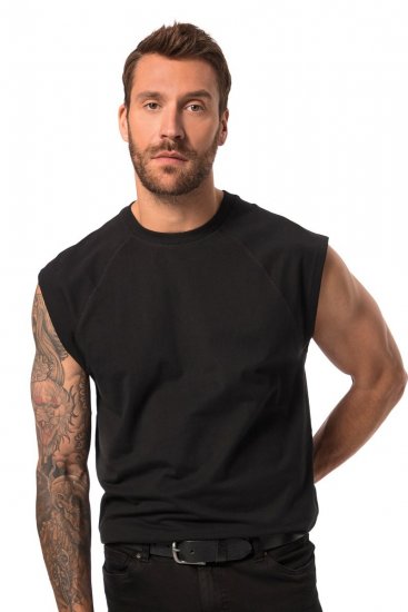 JP1880 826660 Tílko se spadlým ramenem Černá - Trička - Trička nadměrné velikosti - 2XL-14XL