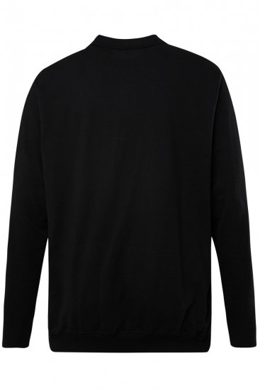 JP1880 827115 Polokošile s dlouhým rukávem a střihem na bříško Černá - Polokošile - Polokošile 2XL-8XL - Trička s límečkem 2XL-8XL