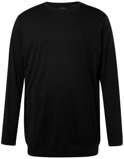 JP1880 827128 Tričko s dlouhým rukávem se střihem na bříško Černá - Trička - Trička nadměrné velikosti - 2XL-14XL