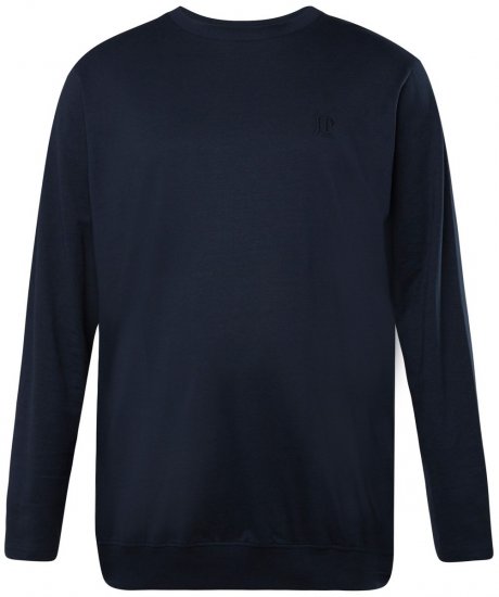 JP1880 827128 Tričko s dlouhým rukávem se střihem na bříško Tmavě modrá - Trička - Trička nadměrné velikosti - 2XL-14XL