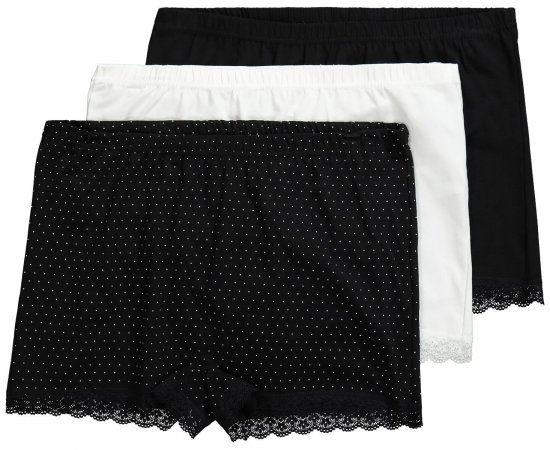 Ulla Popken 827286 Boxerky 3 ks Černá - Kalhotky - 