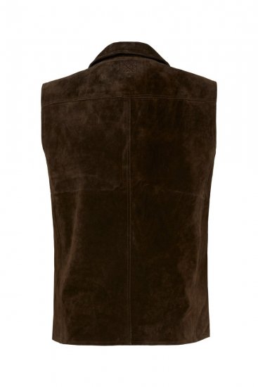 JP1880 827437 Semišová vesta s klopami Tmavě hnědá - Obleky - Obleky 2XL-8XL
