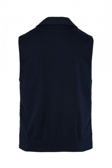 JP1880 828736 Tvídová vesta s pleteným zadním dílem Tmavě modrá - Obleky - Obleky 2XL-8XL