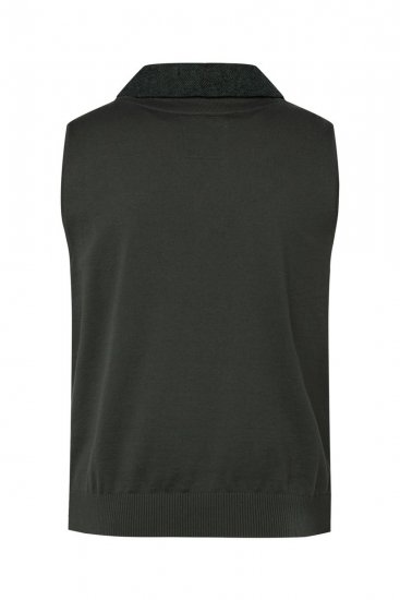 JP1880 828736 Tvídová vesta s pleteným zadním dílem Lahvově zelená - Obleky - Obleky 2XL-8XL