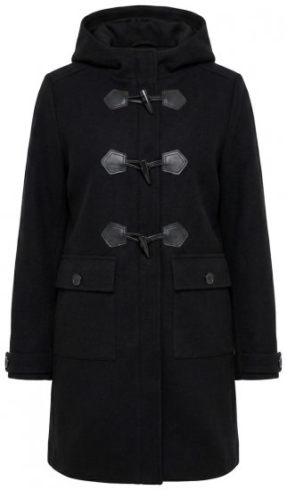 Ulla Popken 829347 Duffle coat Černá - Kabáty - Dámské kabáty pro plnoštíhlé