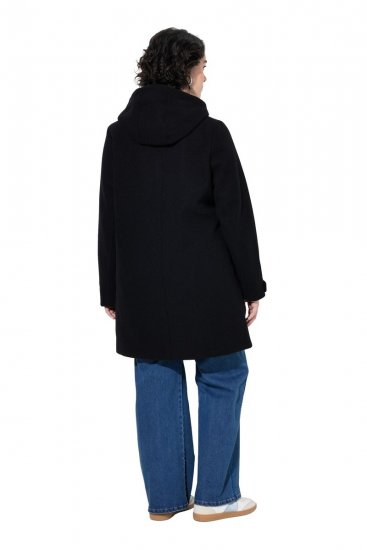 Ulla Popken 829347 Duffle coat Černá - Kabáty - Dámské kabáty pro plnoštíhlé