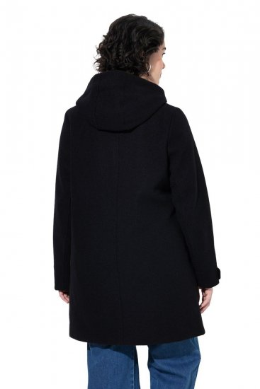 Ulla Popken 829347 Duffle coat Černá - Kabáty - Dámské kabáty pro plnoštíhlé