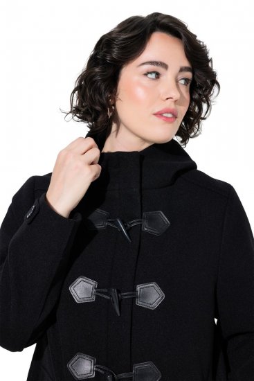 Ulla Popken 829347 Duffle coat Černá - Kabáty - Dámské kabáty pro plnoštíhlé