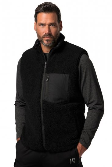 Jay-Pi 829716 Vesta oboustranná s teddy Černá - Bundy - Bundy Nadměrné Velikosti - 2XL-8XL