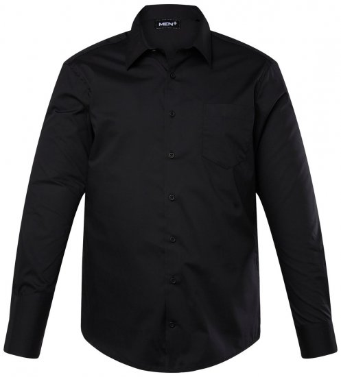 Men+ 753 Business košile s dlouhým rukávem s klasickým límcem Černá - Košile - Košile 2XL-10XL