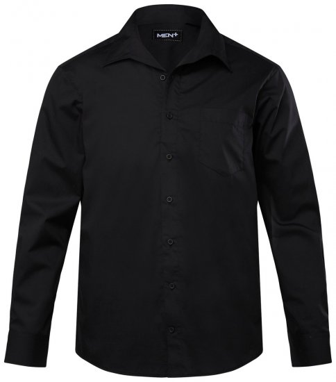 Men+ 757 Business košile s dlouhým rukávem s otevřeným límcem Černá - Košile - Košile 2XL-10XL