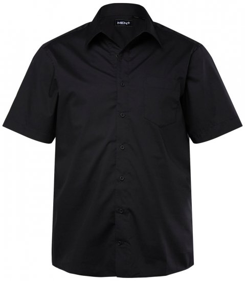 Men+ 758 Business košile s krátkým rukávem s otevřeným límcem Černá - Košile - Košile 2XL-10XL