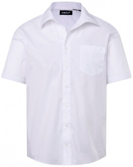 Men+ 758 Business košile s krátkým rukávem s otevřeným límcem Bílá - Košile - Košile 2XL-10XL