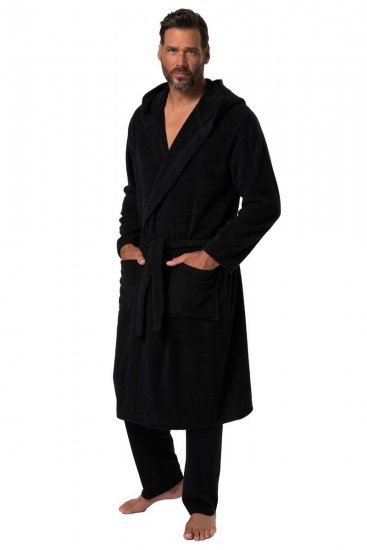 JP1880 Bathrobe Terry Black - Spodní prádlo - Spodní Prádlo Nadměrné Velikosti 2XL-8XL