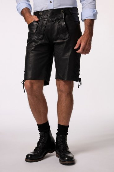 JP1880 831257 Kožené šortky z nappy Černá - Šortky - Šortky Nadměrné Velikosti W40-W60