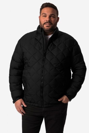 Men+ 494 Prošívaná bunda se stojáčkem Černá - Bundy - Bundy Nadměrné Velikosti - 2XL-8XL