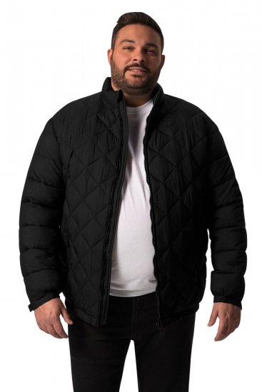 Men+ 494 Prošívaná bunda se stojáčkem Černá - Bundy - Bundy Nadměrné Velikosti - 2XL-8XL