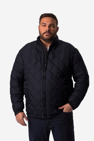 Men+ 494 Prošívaná bunda se stojáčkem Tmavě modrá - Bundy - Bundy Nadměrné Velikosti - 2XL-8XL