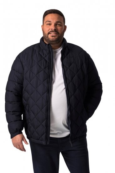 Men+ 494 Prošívaná bunda se stojáčkem Tmavě modrá - Bundy - Bundy Nadměrné Velikosti - 2XL-8XL