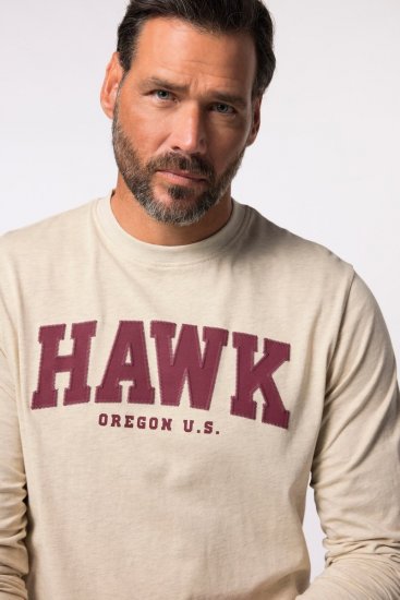 JP1880 T-Shirt Long Sleeve Hawk Off-White TALL - PÁNSKÉ OBLEČENÍ MT-6XLT - TALL-velikosti