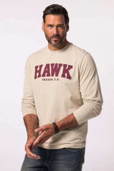 JP1880 T-Shirt Long Sleeve Hawk Off-White TALL - PÁNSKÉ OBLEČENÍ MT-6XLT - TALL-velikosti