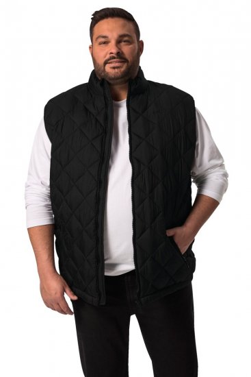 Men+ 578 Vesta prošívaná se stojáčkem Černá - Bundy - Bundy Nadměrné Velikosti - 2XL-8XL