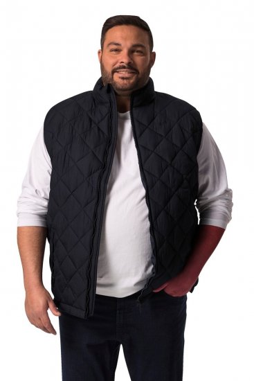 Men+ 578 Vesta prošívaná se stojáčkem Tmavě modrá - Bundy - Bundy Nadměrné Velikosti - 2XL-8XL