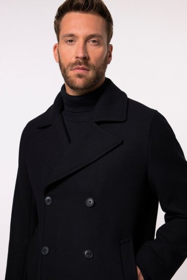 JP1880 Caban Short Double-breasted Overcoat Navy - Bundy - Bundy Nadměrné Velikosti - 2XL-8XL