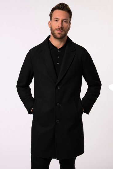 JP1880 Coat Classic Wool Blend Black - Bundy - Bundy Nadměrné Velikosti - 2XL-8XL