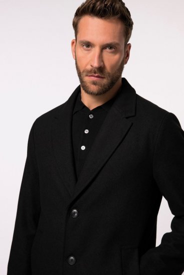 JP1880 Coat Classic Wool Blend Black - Bundy - Bundy Nadměrné Velikosti - 2XL-8XL