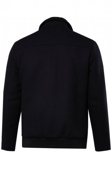 JP1880 831627 Bomber bunda ze směsi vlny Tmavě modrá - Bundy - Bundy Nadměrné Velikosti - 2XL-8XL