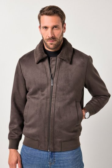 JP1880 Bomber Jacket Faux Leather Dark Brown - Bundy - Bundy Nadměrné Velikosti - 2XL-8XL