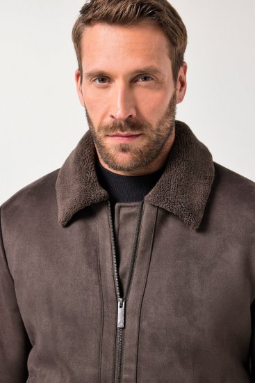 JP1880 Bomber Jacket Faux Leather Dark Brown - Bundy - Bundy Nadměrné Velikosti - 2XL-8XL