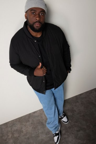 STHUGE Bomber Jacket Quilted Black - Bundy - Bundy Nadměrné Velikosti - 2XL-8XL