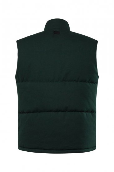 STHUGE 831896 Prošívaná flanelová vesta Tmavě zelená - Bundy - Bundy Nadměrné Velikosti - 2XL-8XL