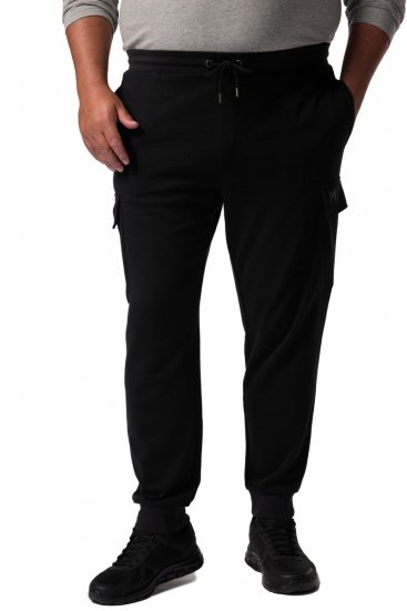 Men+ 113 Tepláky s cargo kapsami Černá - Tepláky & kraťasy - Tepláky a Teplákové Kraťasy 2XL-12XL