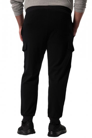 Men+ 113 Tepláky s cargo kapsami Černá - Tepláky & kraťasy - Tepláky a Teplákové Kraťasy 2XL-12XL