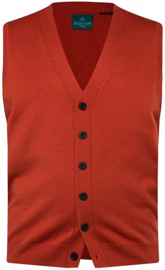 Boston Park 948 Pletená vesta s véčkovým výstřihem Terakota - Obleky - Obleky 2XL-8XL