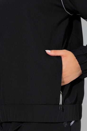 Ulla Popken 833237 Sportovní bunda s reflexními detaily Černá - Bundy - Dámské bundy velkých velikostí