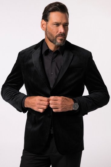JP1880 Jacket Velvet Business Smoking Black - Obleky - Obleky 2XL-8XL