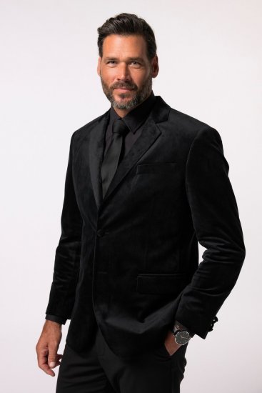 JP1880 Jacket Velvet Business Smoking Black - Obleky - Obleky 2XL-8XL