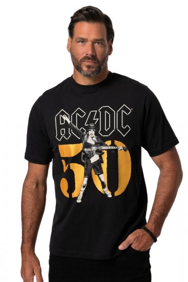 JP1880 AC/DC Graphic Band T-Shirt Black - Trička - Trička nadměrné velikosti - 2XL-14XL
